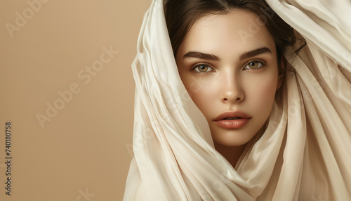 Beautiful woman portrait with perfect fresh clean skin
