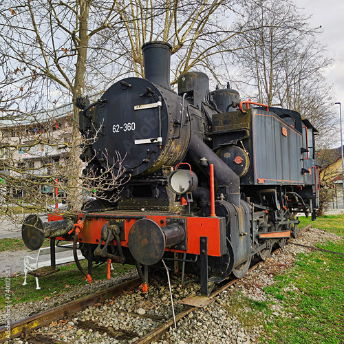 Historical 1955 vintage steam locomotive