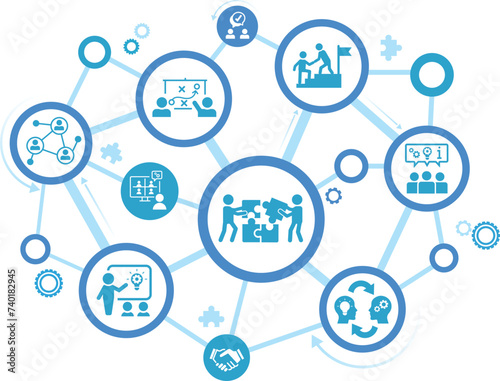 Partnership concept. Chart with keywords and icons. Strategic Partnership. vector illustration EPS 10