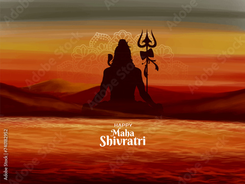 Beautiful Happy Maha Shivratri lord shiva hindu festival background photo