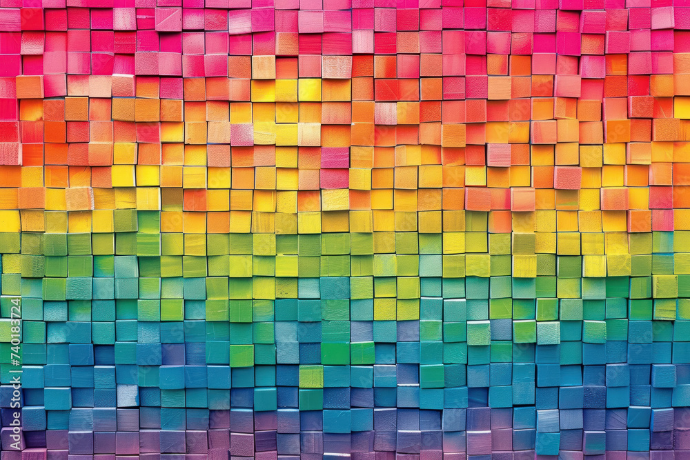 mosaic pattern made up of small, colorful squares. mosaic pattern made up of small, colorful squares.