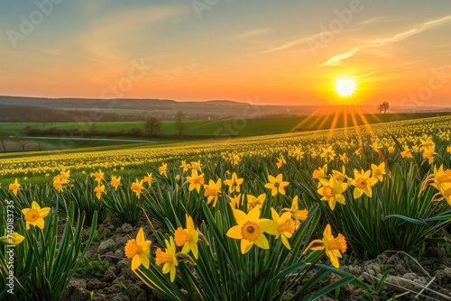 panoramic view of a sunrise on Easter morning