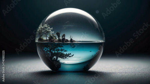 crystal ball in the water