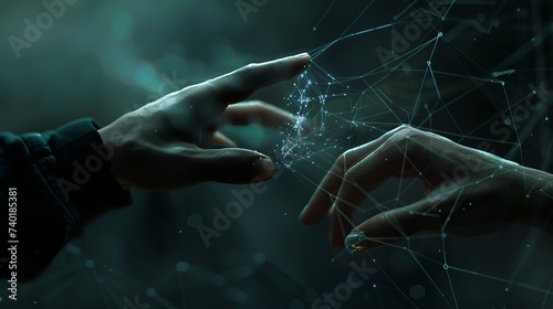 Digital Connectivity: Exploring Human Touch in the Technological Realm. AI, AI generated, AI Generativ