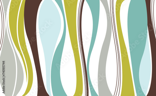 Seamless groovy 70s style pattern, Seamless vector for print or wrap. - stock illustration