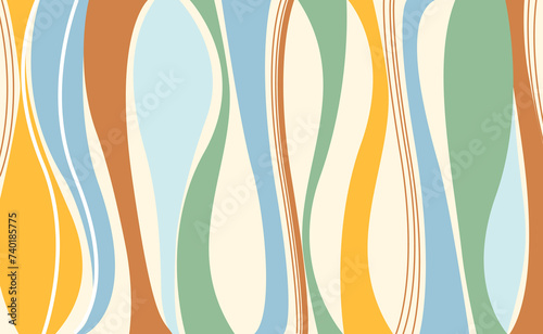 Seamless groovy 70s style pattern, Seamless vector for print or wrap. - stock illustration