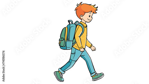 A child walking to school