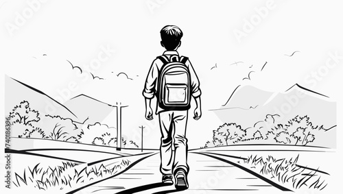 A child walking to school