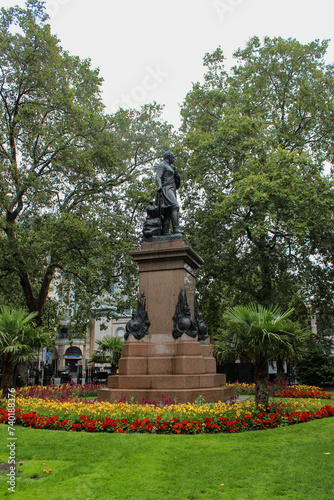 Statue of Lieutenant-General Sir James Outram in Whitehall Gardens, Victoria Embankent, Westminster. photo