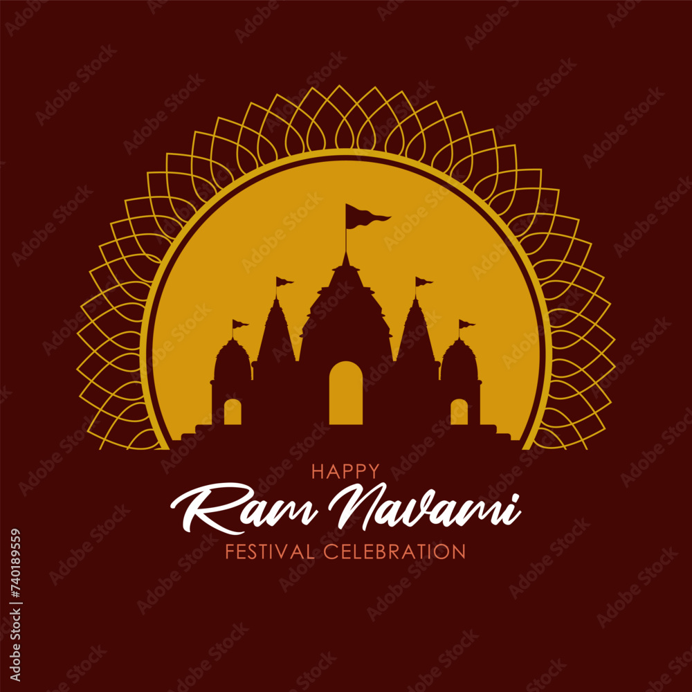 Vector illustration of shri Ram for happy ram navami celebration. Greeting design for ram navami festival. Ram Navami vector.