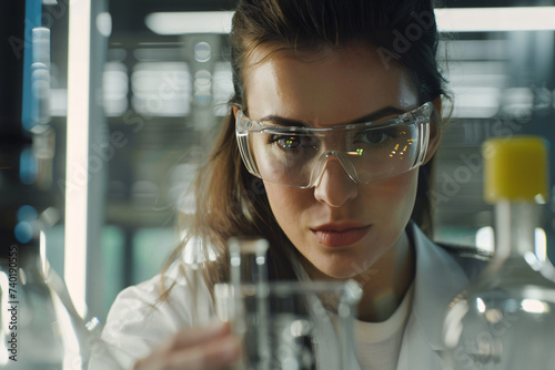 a researcher in her laboratory, chemistry, biology, pharmaceuticals photo