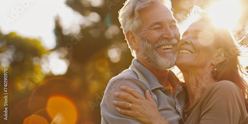 portrait of a senior couple outdoors photo