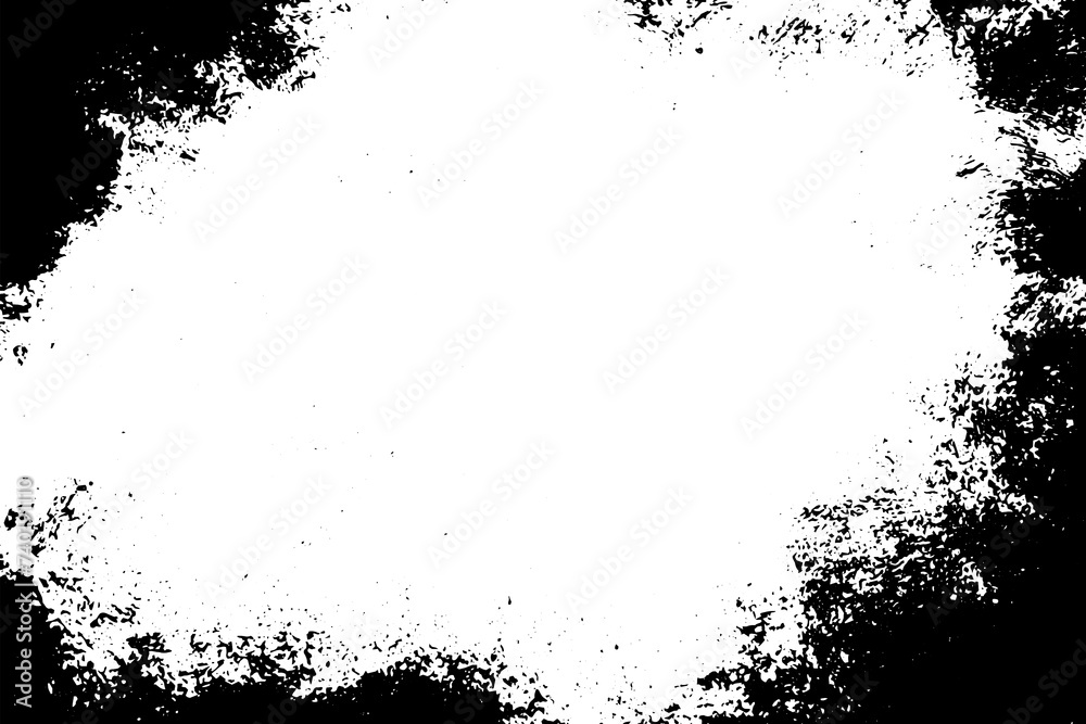 Grunge border texture background. Abstract frame overlay. PNG graphic illustration with transparent background.