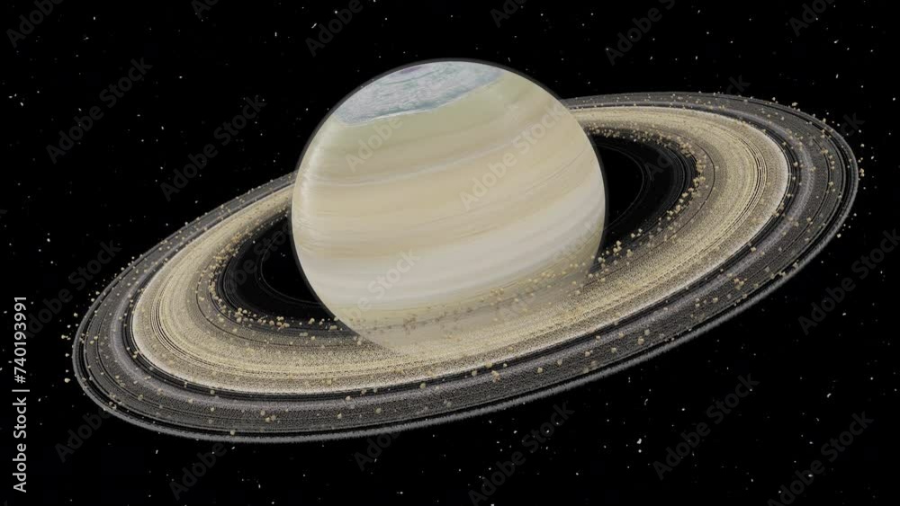 Vidéo Stock the planet saturn in space. view of saturn from space ...