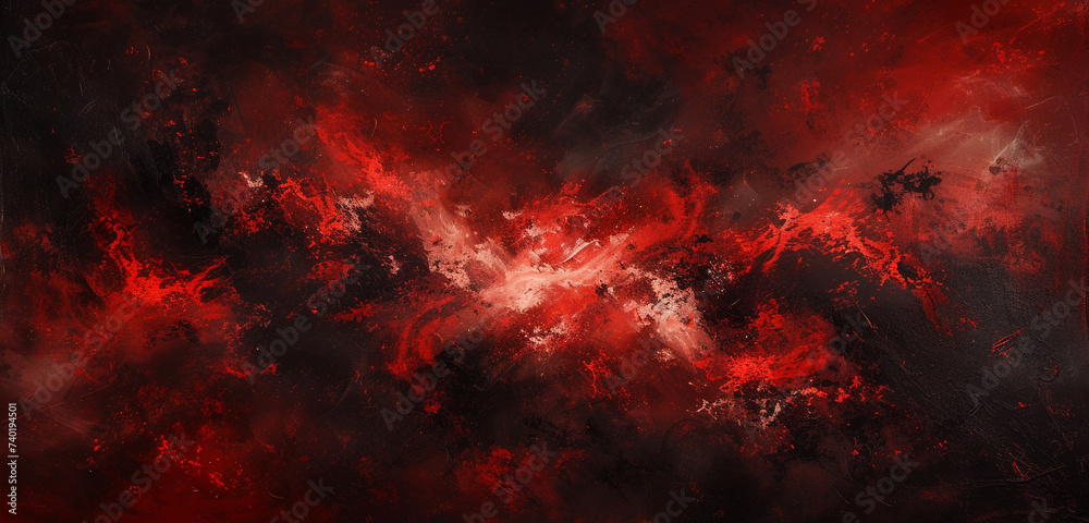 An abstract red and black firestorm, blazing with intensity and depth, captured in HD quality and 4K detail - obrazy, fototapety, plakaty 