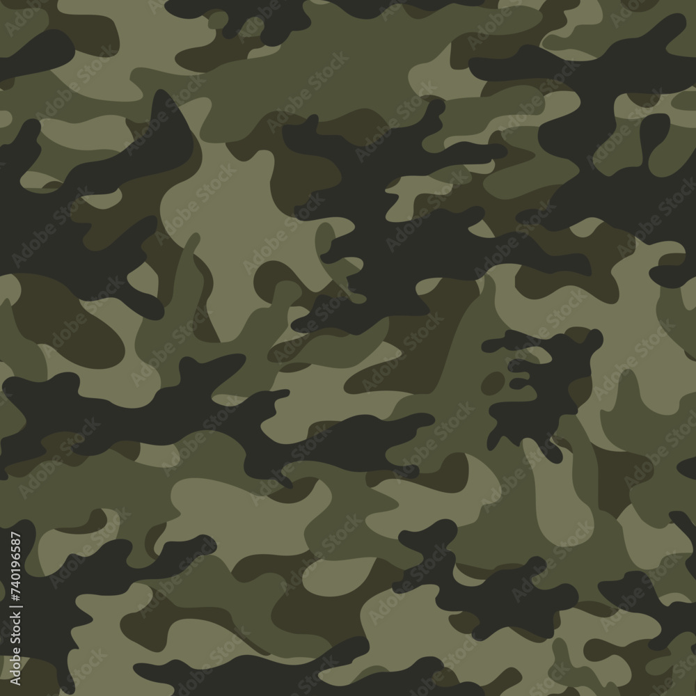Forest camouflage background, army vector pattern, military fabric texture, khaki print
Forest camouflage background, army vector pattern, military fabric texture, khaki print
