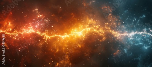 A mesmerizing nebula illuminates the vast expanse of the universe, showcasing the infinite beauty and wonder of outer space photo