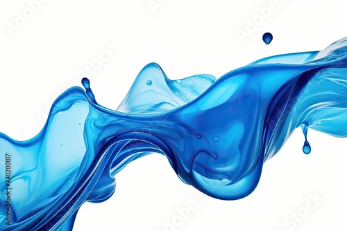 Wallpaper Mural blue liquid surface oil with chromatic texture. neon blue shiny transparent abstract wavy levitating on white background. Torontodigital.ca