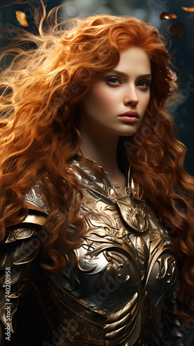 Goddess from Greek mythology with long, wavy and brown hair Generative AI