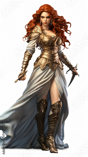 Goddess from Greek mythology with long, wavy and brown hair Generative AI