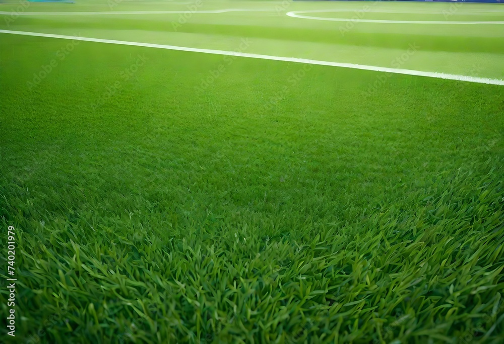 Fresh green grass for football sport, football field, soccer field. Generative AI