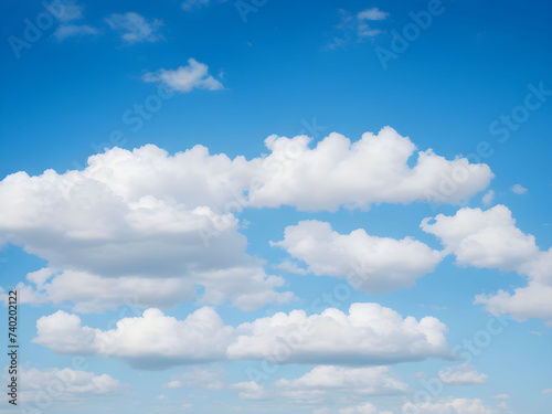 Bright blue sky background with clouds