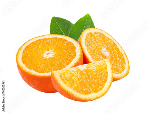 orange sliced isolated on the white background