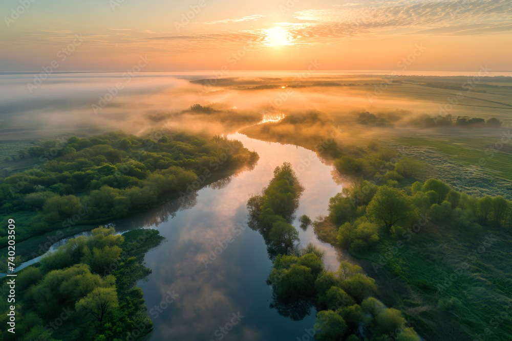 sunrise over the river sunrise over the river