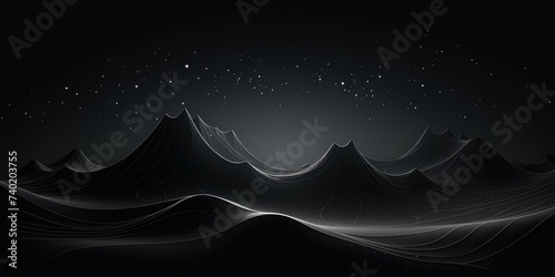 Mountain line art background, luxury Black wallpaper design for cover, invitation background