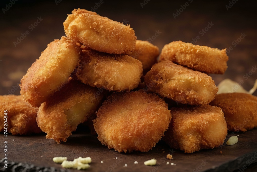 Pile of Breaded Chicken Nuggets Pile of Breaded Chicken Nuggets