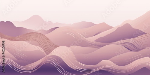 Mountain line art background, luxury Mauve wallpaper design for cover, invitation background