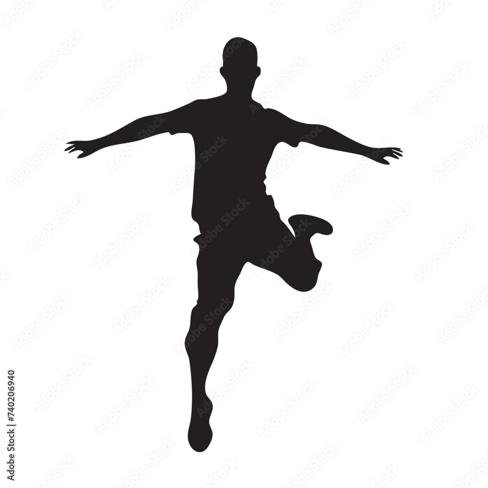 Silhouette of a man jumping, isolated on white background. Silhouette of a man jumping, isolated on white background.