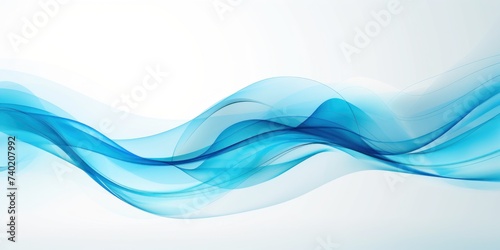 Moving designed horizontal banner with Azure. Dynamic curved lines with fluid flowing waves