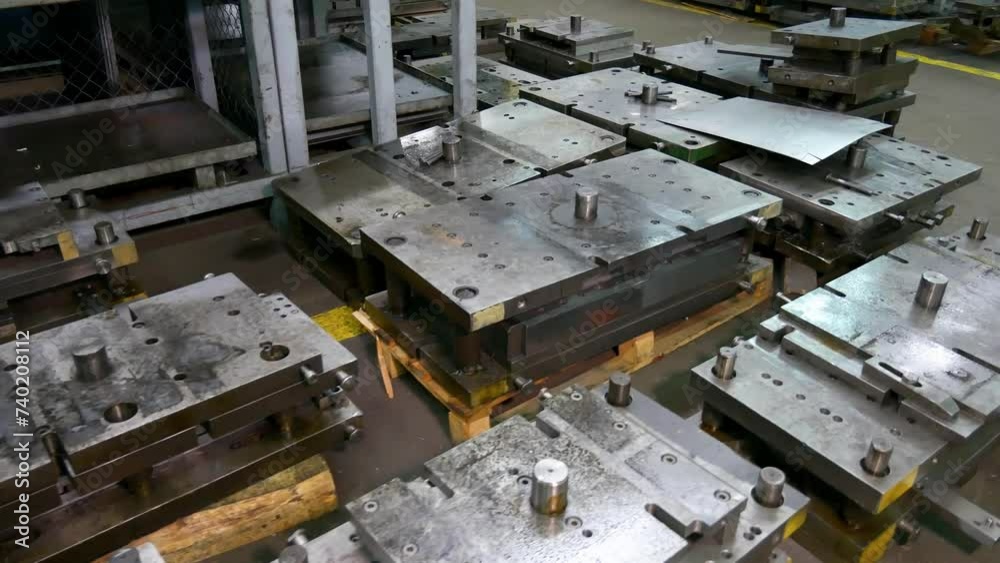 Mold replacement on a hydraulic press. Molds for the hydraulic press. Mold replacement on a hydraulic press. Molds for the hydraulic press.