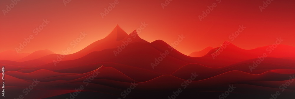 Mountain line art background, luxury Red wallpaper design for cover, invitation background