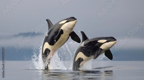 Killer whale orcinus orca  leaping  Canada