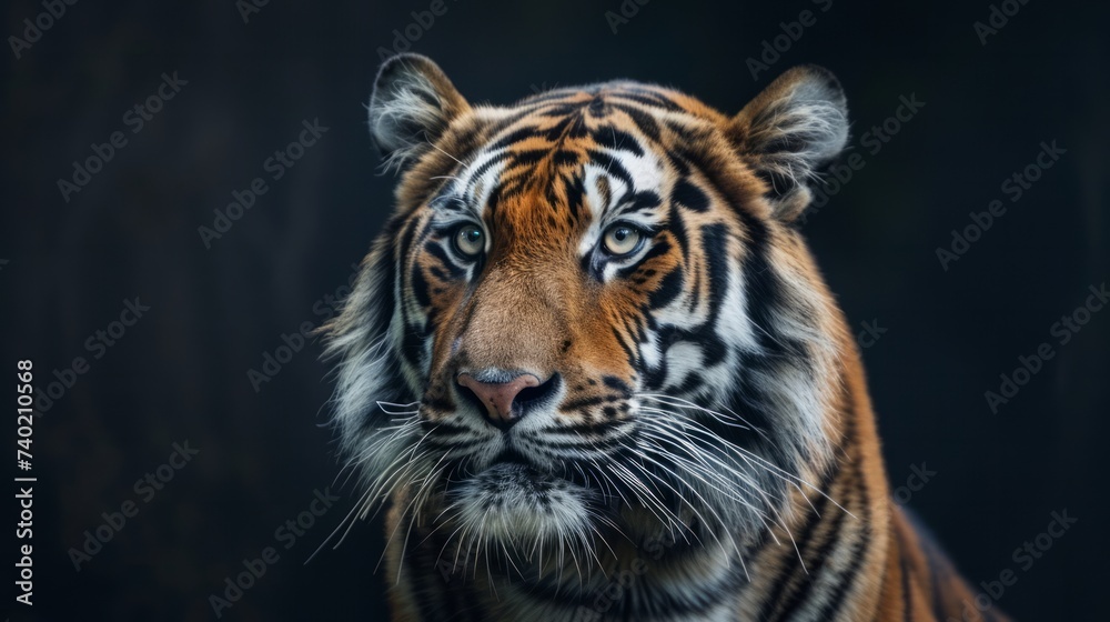 Fototapeta premium Tiger with a black background