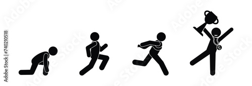 runner wins the competition, icon set man runs and becomes a champion