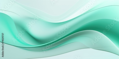 Moving designed horizontal banner with Mint. Dynamic curved lines with fluid flowing waves