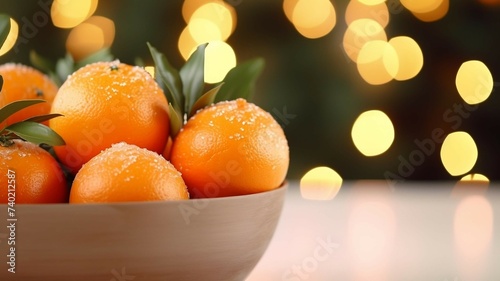 Bowl of Oranges with Greenery
