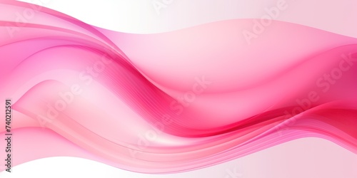 Moving designed horizontal banner with Pink. Dynamic curved lines with fluid flowing waves