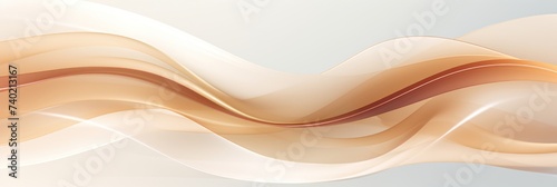 banner with Tan Dynamic curved lines with fluid flowing waves