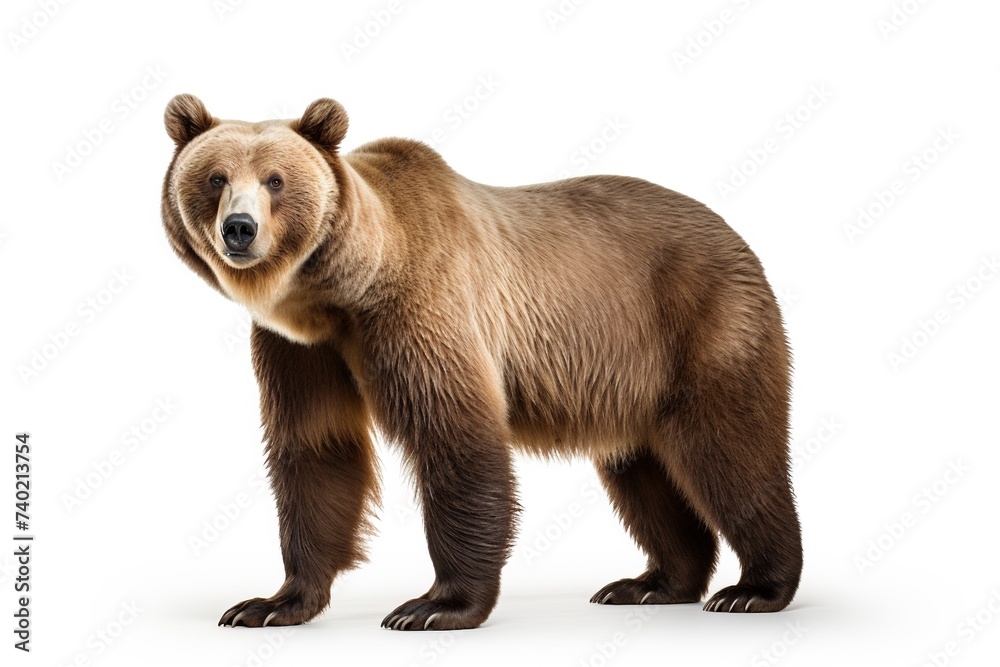 Obraz premium Brown bear on white background.
