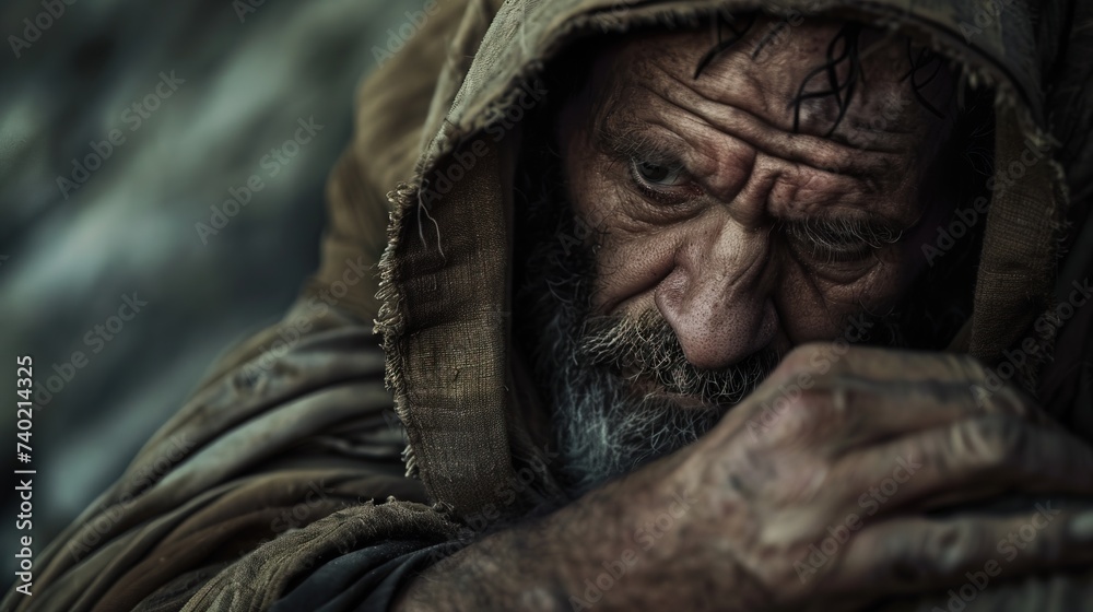 Portrait of old Job, Bible character. Portrait of old Job, Bible character.
