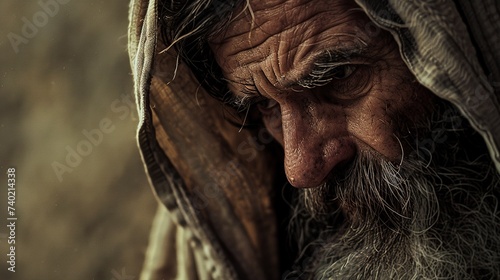 Portrait of old Job, Bible character.