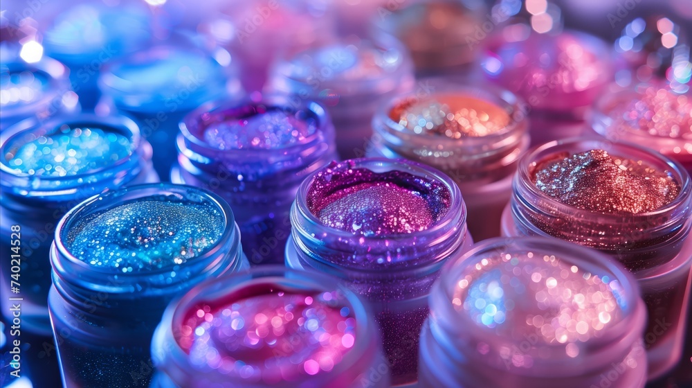 Close-Up of Various Colored Glitters Close-Up of Various Colored Glitters