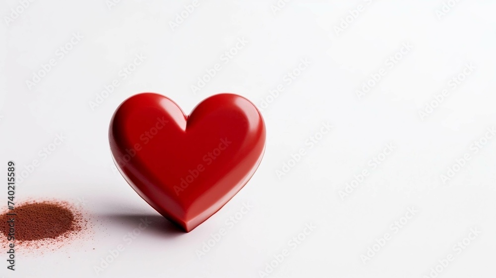 Red Heart-shaped Object on Powdered Cocoa
Red Heart-shaped Object on Powdered Cocoa