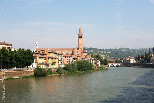 Italy Verona city view on a cloudy spring day