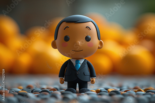 Wallpaper Mural Isolated Businessman Symbolizing Corporate Work and Professionalism Against a Background Torontodigital.ca