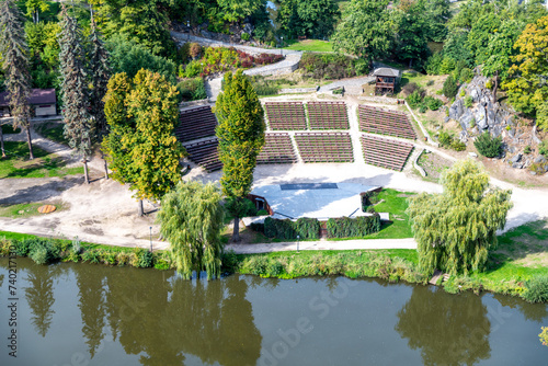 Aerial View of Outdoor Amphitheater in Loket, Czechia